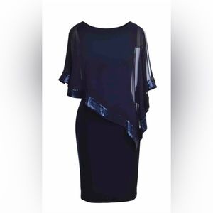 Pre~Loved Xscape Plus Size Dress with Sequin Trim Capel